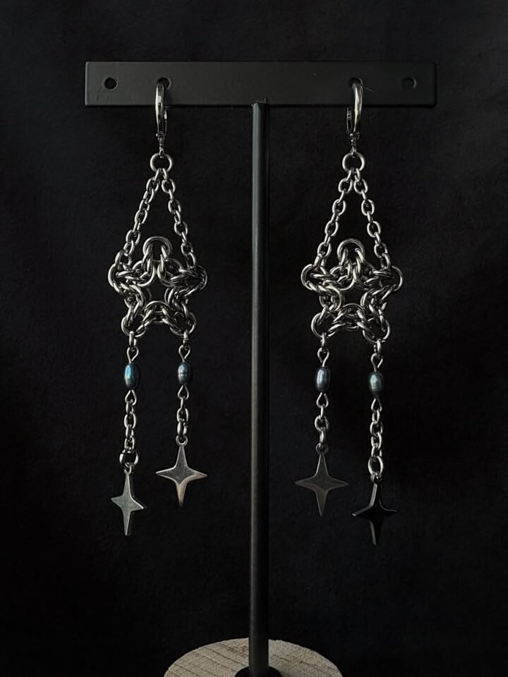 whimsical chainmaille earrings