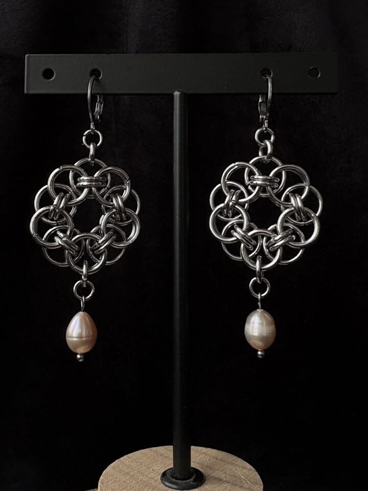 Steel petal earrings